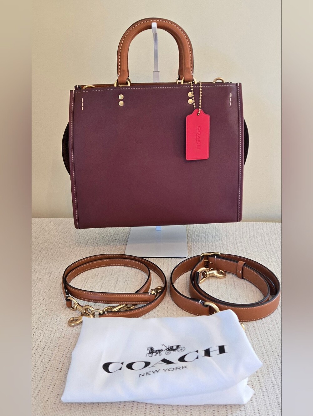 Coach Wine Colorblock Rogue Bag